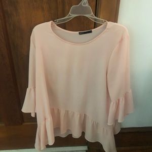 3/4 ruffle sleeve dress shirt.